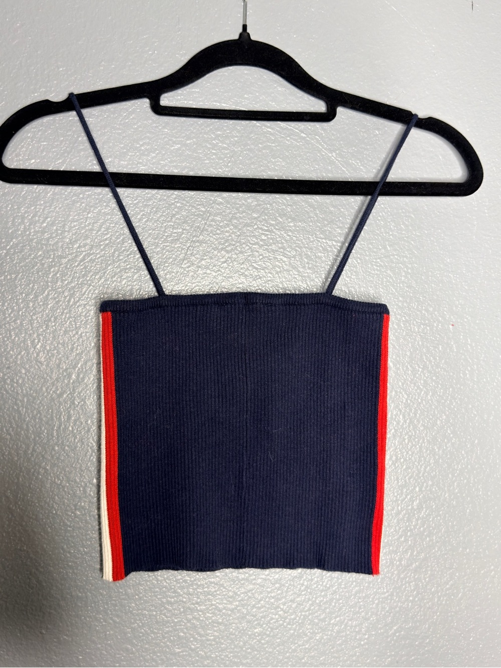 Brandy Melville Navy Ribbed Cami with Red Side Accents Y2K 90’s Small
